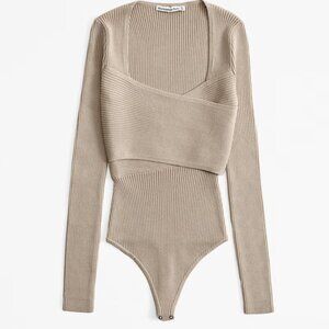 Abercrombie - LuxeLoft Wrap Bodysuit - Beige - XS